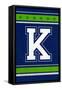 Monogram - Game Day - Blue and Green - K-Lantern Press-Framed Stretched Canvas