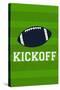 Monogram - Game Day - Blue and Green - Kickoff-Lantern Press-Stretched Canvas