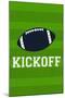 Monogram - Game Day - Blue and Green - Kickoff-Lantern Press-Mounted Art Print