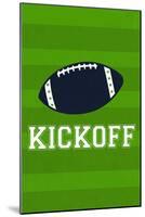 Monogram - Game Day - Blue and Green - Kickoff-Lantern Press-Mounted Art Print