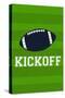 Monogram - Game Day - Blue and Green - Kickoff-Lantern Press-Stretched Canvas