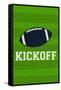 Monogram - Game Day - Blue and Green - Kickoff-Lantern Press-Framed Stretched Canvas