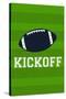 Monogram - Game Day - Blue and Green - Kickoff-Lantern Press-Stretched Canvas