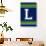 Monogram - Game Day - Blue and Green - L-Lantern Press-Art Print displayed on a wall