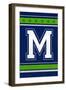 Monogram - Game Day - Blue and Green - M-Lantern Press-Framed Art Print