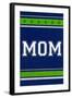 Monogram - Game Day - Blue and Green - Mom-Lantern Press-Framed Art Print