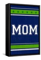 Monogram - Game Day - Blue and Green - Mom-Lantern Press-Framed Stretched Canvas