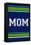 Monogram - Game Day - Blue and Green - Mom-Lantern Press-Framed Stretched Canvas