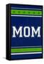 Monogram - Game Day - Blue and Green - Mom-Lantern Press-Framed Stretched Canvas