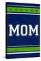 Monogram - Game Day - Blue and Green - Mom-Lantern Press-Stretched Canvas
