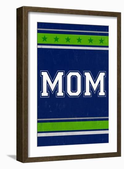 Monogram - Game Day - Blue and Green - Mom-Lantern Press-Framed Art Print