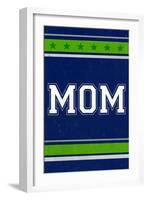 Monogram - Game Day - Blue and Green - Mom-Lantern Press-Framed Art Print