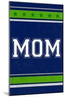 Monogram - Game Day - Blue and Green - Mom-Lantern Press-Mounted Art Print