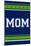 Monogram - Game Day - Blue and Green - Mom-Lantern Press-Mounted Art Print