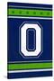 Monogram - Game Day - Blue and Green - O-Lantern Press-Stretched Canvas
