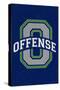 Monogram - Game Day - Blue and Green - Offense-Lantern Press-Stretched Canvas