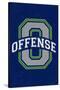 Monogram - Game Day - Blue and Green - Offense-Lantern Press-Stretched Canvas