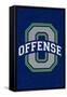 Monogram - Game Day - Blue and Green - Offense-Lantern Press-Framed Stretched Canvas