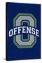 Monogram - Game Day - Blue and Green - Offense-Lantern Press-Stretched Canvas