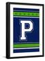 Monogram - Game Day - Blue and Green - P-Lantern Press-Framed Art Print