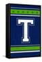 Monogram - Game Day - Blue and Green - T-Lantern Press-Framed Stretched Canvas