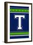 Monogram - Game Day - Blue and Green - T-Lantern Press-Framed Art Print