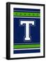 Monogram - Game Day - Blue and Green - T-Lantern Press-Framed Art Print