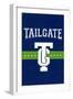 Monogram - Game Day - Blue and Green - Tailgate-Lantern Press-Framed Art Print