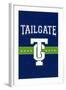 Monogram - Game Day - Blue and Green - Tailgate-Lantern Press-Framed Art Print