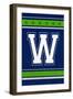 Monogram - Game Day - Blue and Green - W-Lantern Press-Framed Art Print