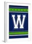 Monogram - Game Day - Blue and Green - W-Lantern Press-Framed Art Print