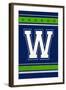 Monogram - Game Day - Blue and Green - W-Lantern Press-Framed Art Print