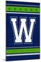 Monogram - Game Day - Blue and Green - W-Lantern Press-Mounted Art Print