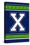 Monogram - Game Day - Blue and Green - X-Lantern Press-Stretched Canvas