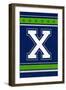 Monogram - Game Day - Blue and Green - X-Lantern Press-Framed Art Print