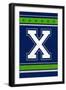 Monogram - Game Day - Blue and Green - X-Lantern Press-Framed Art Print