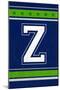 Monogram - Game Day - Blue and Green - Z-Lantern Press-Mounted Art Print
