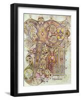 Monogram Page from the Book of Kells Christi Auteum Generatio, C800-null-Framed Giclee Print