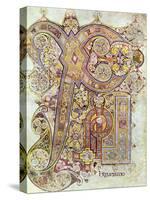 Monogram Page from the Book of Kells Christi Auteum Generatio, C800-null-Stretched Canvas
