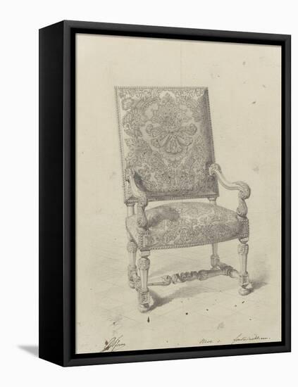 Monographie du palais de Fontainebleau : Fauteuil tapisserie-Rodolphe Pfnor-Framed Stretched Canvas