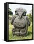 Monolith in Shape of Eagle Holding Snake in its Beak and Claws from Mesita B-null-Framed Stretched Canvas