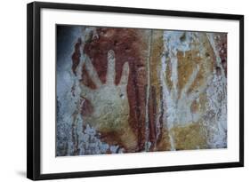 Monolithic Cave Paintings in Raja Ampat, West Papua, Indonesia, New Guinea, Southeast Asia, Asia-James Morgan-Framed Photographic Print