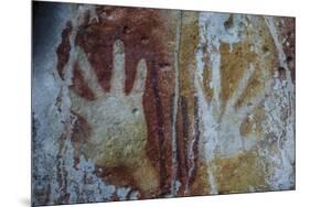 Monolithic Cave Paintings in Raja Ampat, West Papua, Indonesia, New Guinea, Southeast Asia, Asia-James Morgan-Mounted Photographic Print