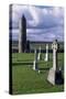 Monolithic High Crosses and O'Rourke's Tower in Monastic Complex on Banks of River Shannon-null-Stretched Canvas