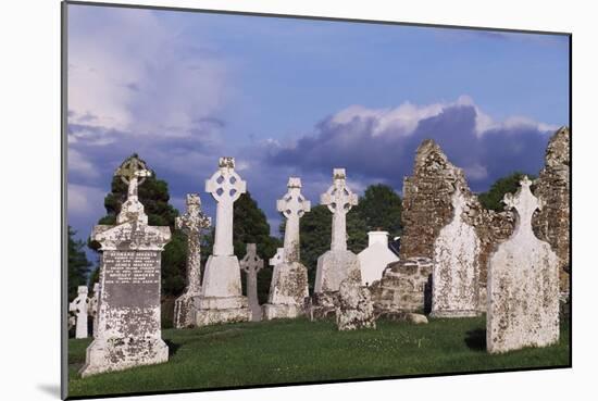 Monolithic High Crosses and O'Rourke's Tower in Monastic Complex on Banks of River Shannon-null-Mounted Giclee Print