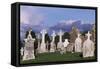 Monolithic High Crosses and O'Rourke's Tower in Monastic Complex on Banks of River Shannon-null-Framed Stretched Canvas