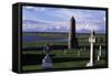 Monolithic High Crosses and O'Rourke's Tower in Monastic Complex on Banks of River Shannon-null-Framed Stretched Canvas
