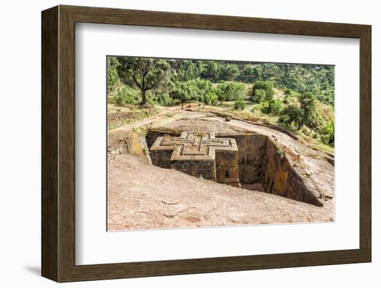 Monolithic Rock-Cut Church of Bete Giyorgis (St. George)-Gabrielle and Michel Therin-Weise-Framed Photographic Print