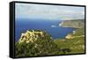 Monolithos Castle and Aegean Sea, Rhodes, Dodecanese, Aegean Sea, Greek Islands, Greece, Europe-Jochen Schlenker-Framed Stretched Canvas