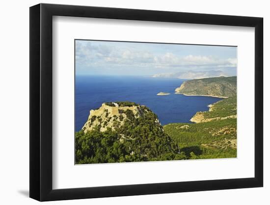 Monolithos Castle and Aegean Sea, Rhodes, Dodecanese, Aegean Sea, Greek Islands, Greece, Europe-Jochen Schlenker-Framed Photographic Print
